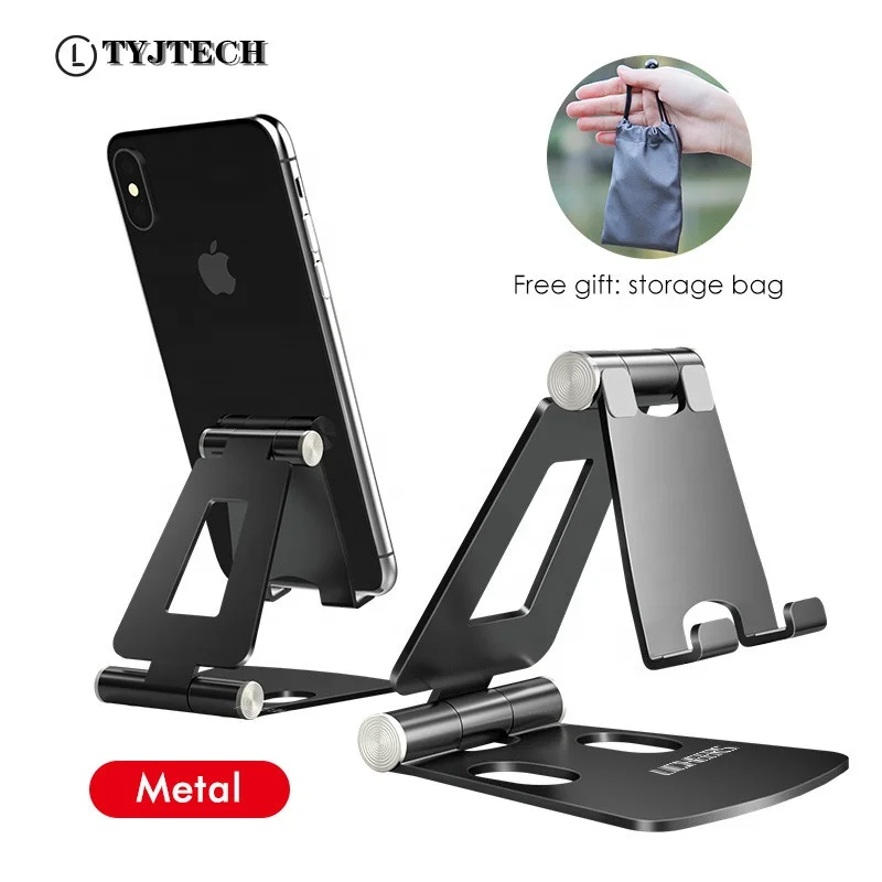 

OEM available Aluminum foldable desk phone holder portable mobile phone holder stand dual foldable cell phone holder