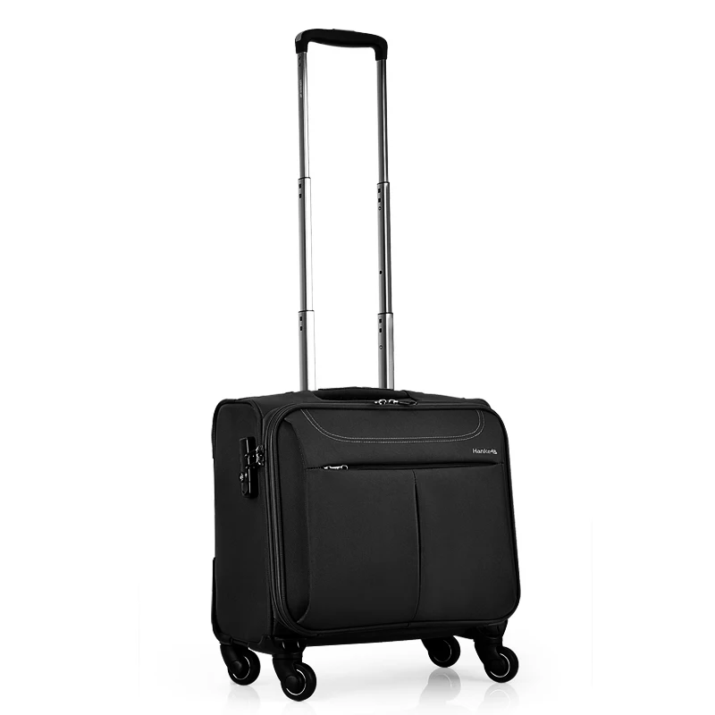 

Hanke luxury waterproof 16 inch airport check in boarding luggage bag custom men business travel luggage suitcase, Black