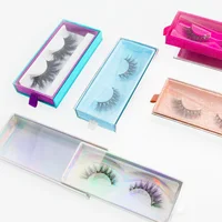 

luxury logo can be customized colourful custom lashes pull out empty false mink drawer 3d eyelash packaging box