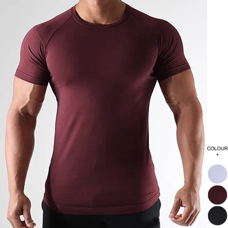 

Quick dry polyester spandex Golf fitness gym sport T Shirts Crew-Neck Short Sleeve Workout Muscle Print Tees gym wear for men, Customized color