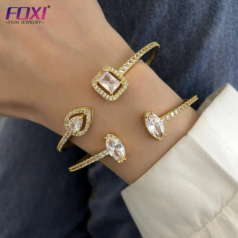 

Top Sale Gemstone Bracelets Iced Shiny French CZ Bangles