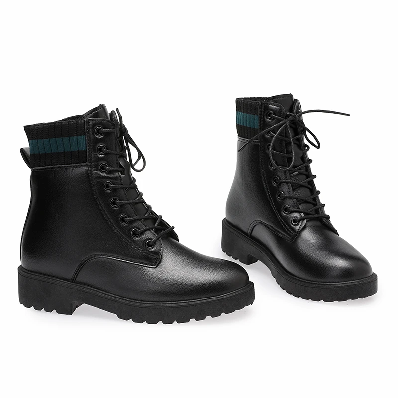 

2021 new autumn and winter fashion women's boots casual flat lace-up high-top women's shoes plus comfortable booties.