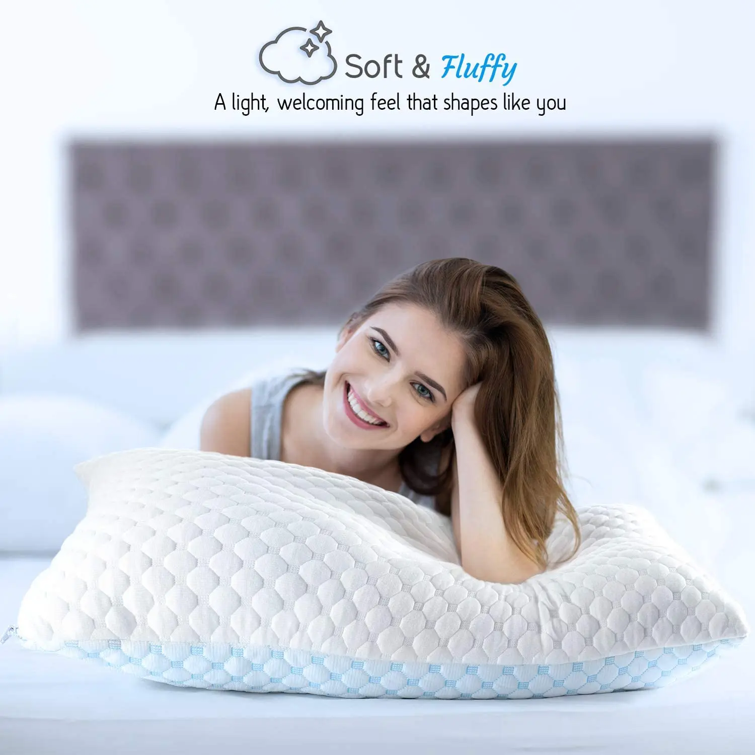 Bedding Coolest Pillow Gel Infused Shredded Cooling Memory Foam Pillow