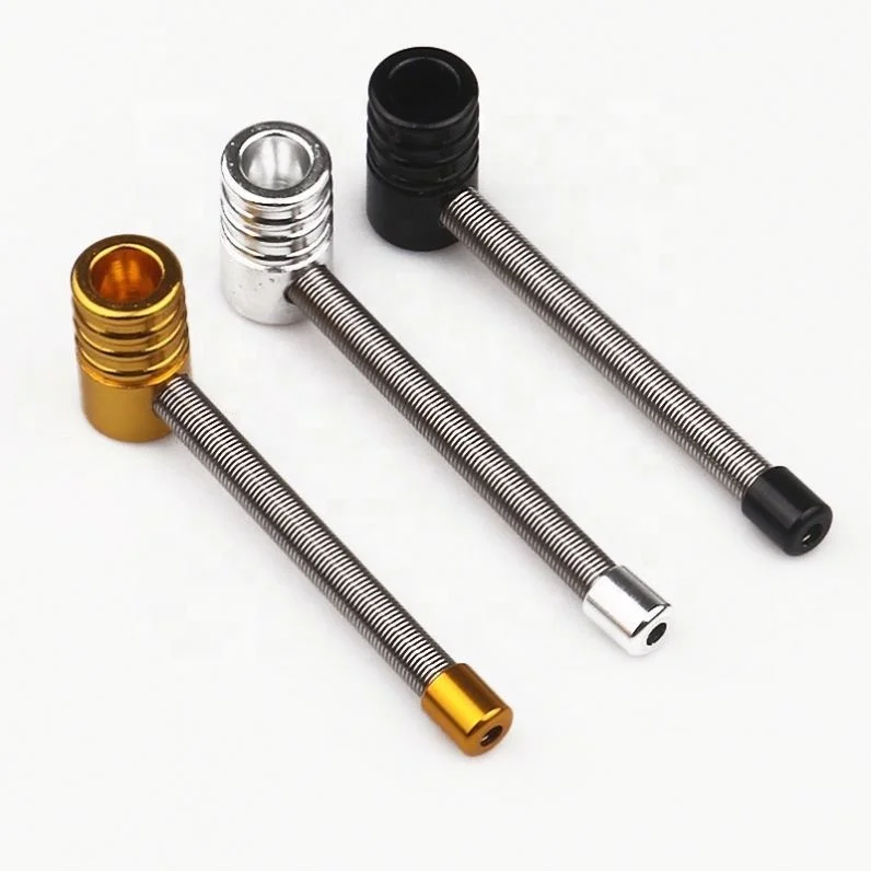 

Mini 7.8 cm Straight Spring Portable Small Smoke Pipe Metal Dry Herb Tobacco Pipe Hot, Picture