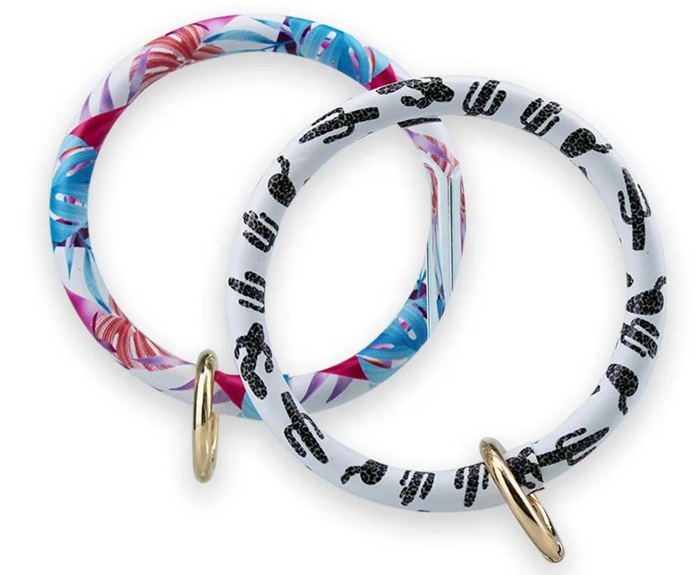 
Wholesale Rainbow Keychain Leather Bracelet Keychain for women 