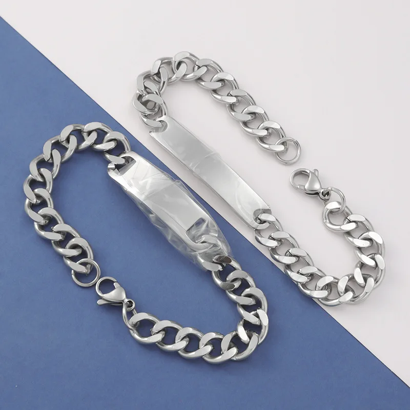 

Wholesale Manufacturer Custom Made Name Letter Bracelet Cuban Link Ladies Stainless Steel Bracelet Jewelry For Women Men