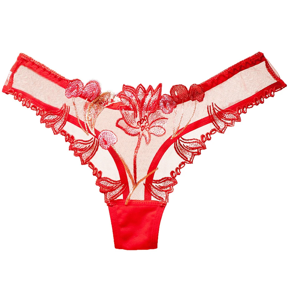 

sexy hot fancy sheer in see through transparent embroidered girl lady silk cotton g-string panty underwear tanga for women
