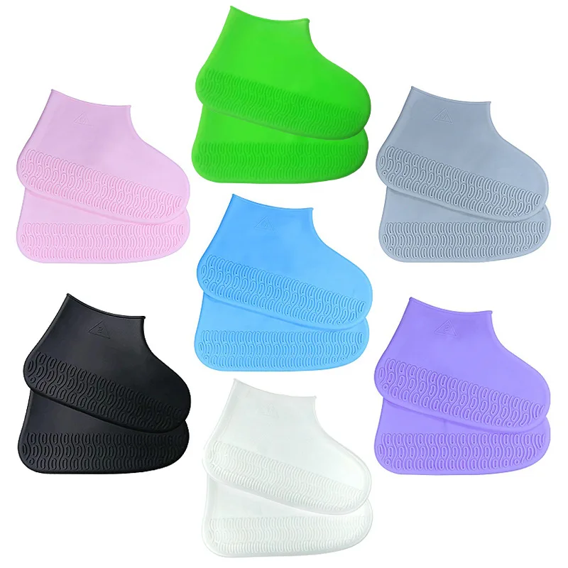 

H219 Reusable Non Slip Unisex Adult Kids Multi Colour Shoe Covers Recyclable Rain Waterproof Silicone Shoes Cover