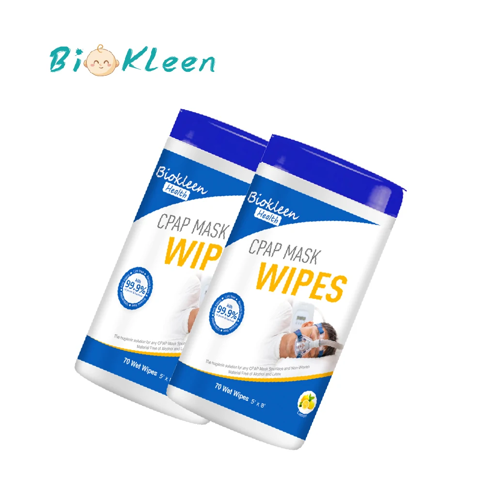 

Biokleen 100% Cotton Travel Size CPAP Mask Wipes with Organic Fabric, 70 Wipes