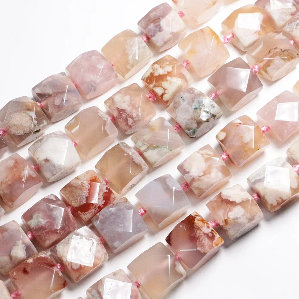 

BD-E427 amazing gemstone loose strand,sakura stone loose strand square beads, high quality natural stone jewelry, As picture