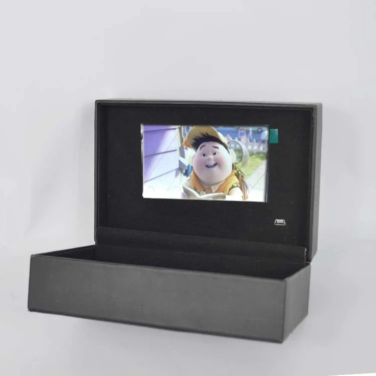 

Customized clear black 2.8 inch lcd packaging promotional gifts video screen box