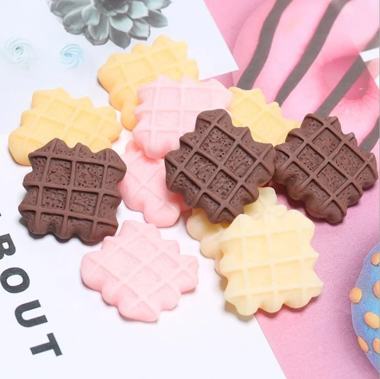 

Kawaii Waffle Resin Flat back Food Resin Embellishment DIY Craft For Necklace Bracelet Making Handmade Necklace Jewelry, Picture