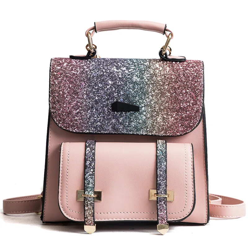 

Female 2021 stylish student backpack Korean version sequins travel backpack Trend bags Single-shoulder bags