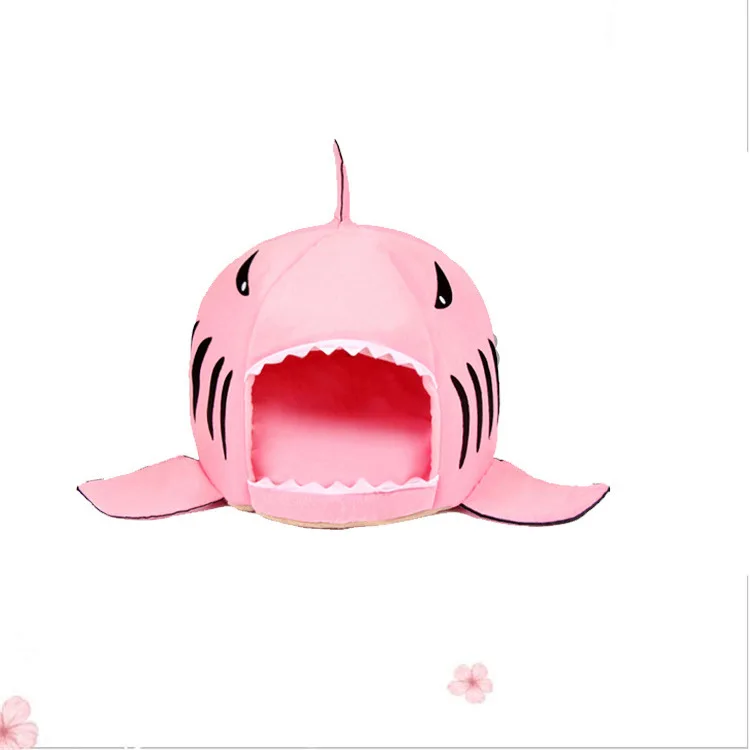 

Custom Pet Shark Beds Dog Cat Cave Cushion Bed Pet Shark Bed Autumn Winter Warm Pet Supplies, Grey, pink, sky blue