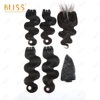 

Bliss Himalaya Brazilian Hair Bundles Body Wave Human Hair Cuticle Aligned Hair 4 Bundles with Closure Cheveux Meche Bresilienne