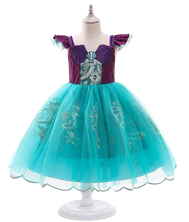 

Girls Mermaid Ariel Princess Dress Cosplay Costumes For Baby Girl Mermaid Dress Up Children Halloween Clothing D0684, Purple