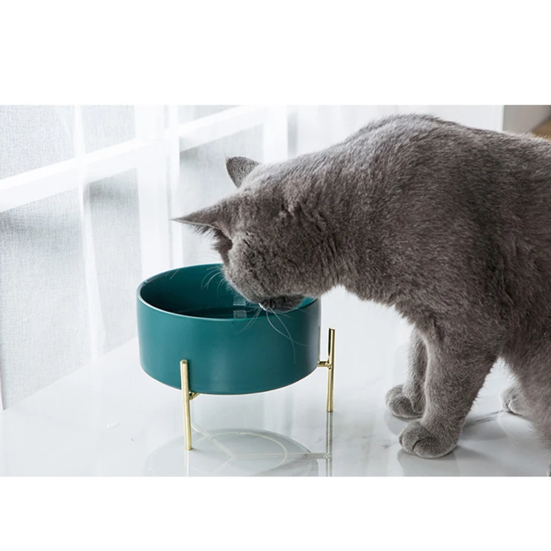 Marbling Creative Ceramics Cat Food Bowl Easy Clean Pet Dog Cat Feeder