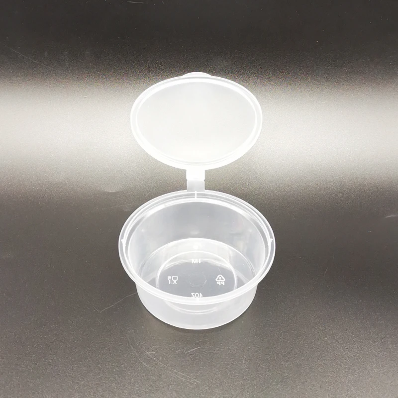 

1 oz 2 oz 3 oz 4 oz Transparent Round PP Plastic Disposable Mini Tomato Sauce Cups Containers with Clear Lids
