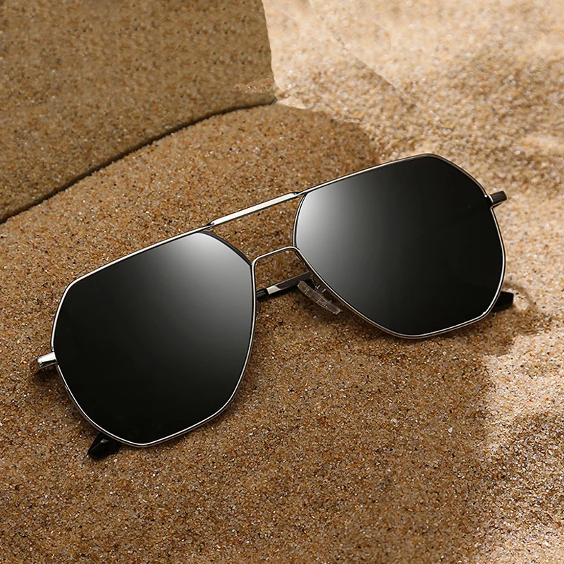 

Retro Square Shades Sunglasses 2020 Mens Metal Frame Lunettes De Soleil Gafas Polarized Sunglasses, As pictures