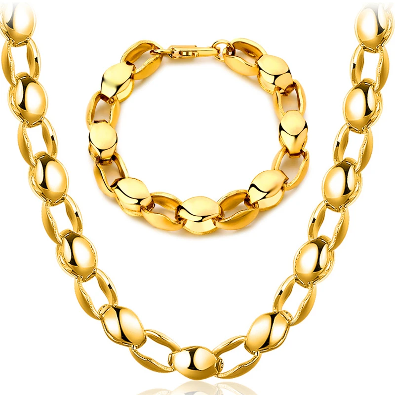 

Hip Hop Simple Design 18k Gold Plated Men Necklace Chain