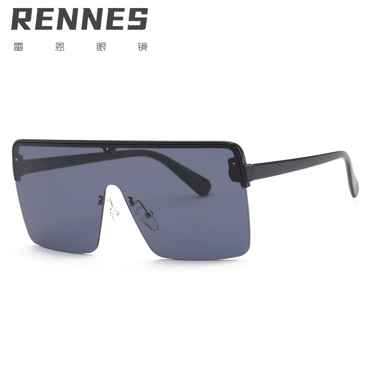 

rennes2020 new large frame one-piece fashionable sunglasses Women's European and American Foreign Ocean film multicolor sunglass