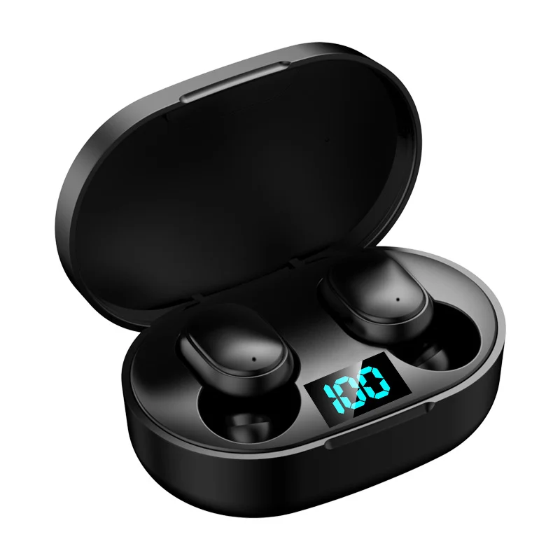 

2022 new inventions LCD Display bt 5.0 tws earphone E6S wireless waterproof earbuds for xiaomi smart phone