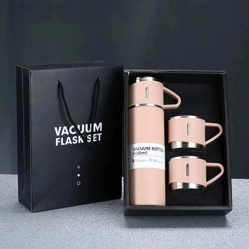 

Custom Logo Stainless Steel Vaccum Termo Thermos Insulated Water Bottle Vacuum Flask Gift Set