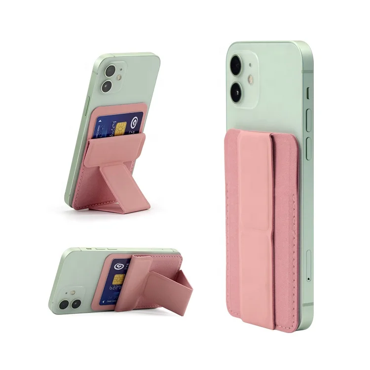 

2021 New Design 2 in 1 Magnetic PU Leather Phone Wallet Adhesive Phone Stand Card Holder