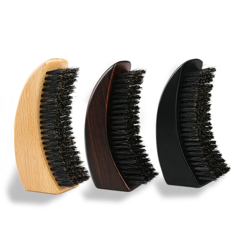 

Africa Fashino New Arrival Wood Wave Boar Bristle Men Styling Beard Brush
