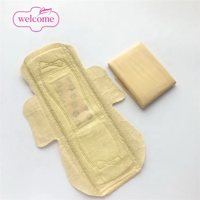 

Eco Friendly Natural Ladies Bamboo charcoal Biodegradable Napkin Pad Sanitary Napkins Lady paper gift bag