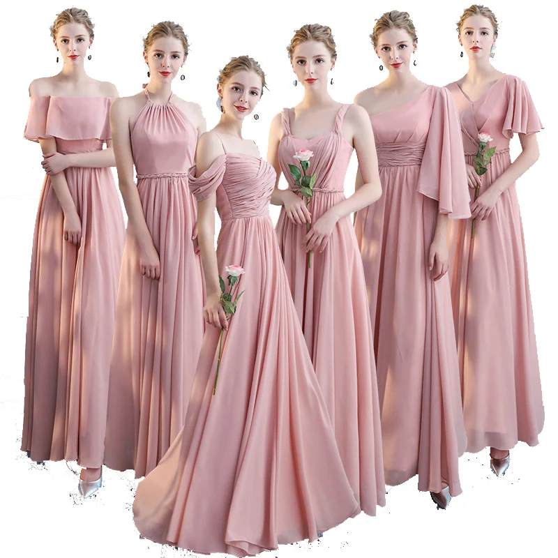 

Chiffon Straight Shoulder Blue And Pink Allure Bridesmaid Dress Patterns Plus Size Bridesmaid Dresses Wholesale