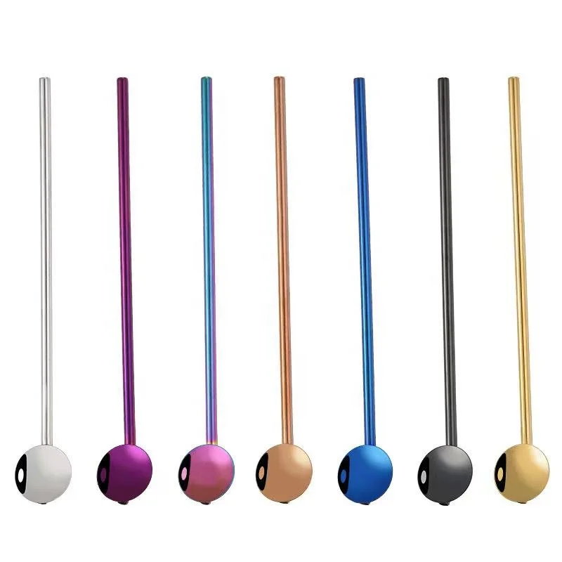 

Custom Coffee Dessert Set Korean Long Handle Gift Metal Silver Stainless Steel Gold Tea Drinking Straw Spoon, Silver,gold,rose gold,colorful