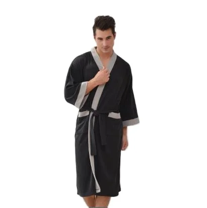 

2021 New High Quality Men's Waffle Cotton Thin Pyjamas Household Bathrobe, Customized color