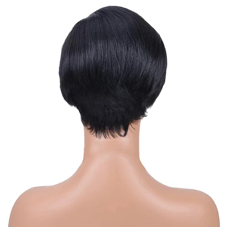 

New arrival Popular black brazilian pixie cut wig short