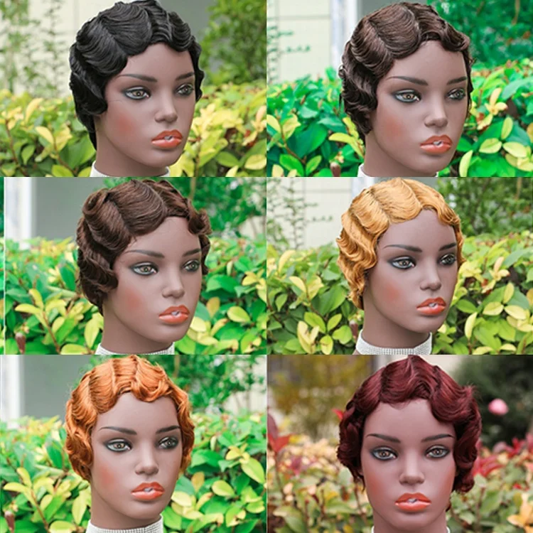 

wholesale ombre hair wig 1B/2#/4#/99j/27#/30# color 100 % human hair short pixie cut human hair wigs for black women