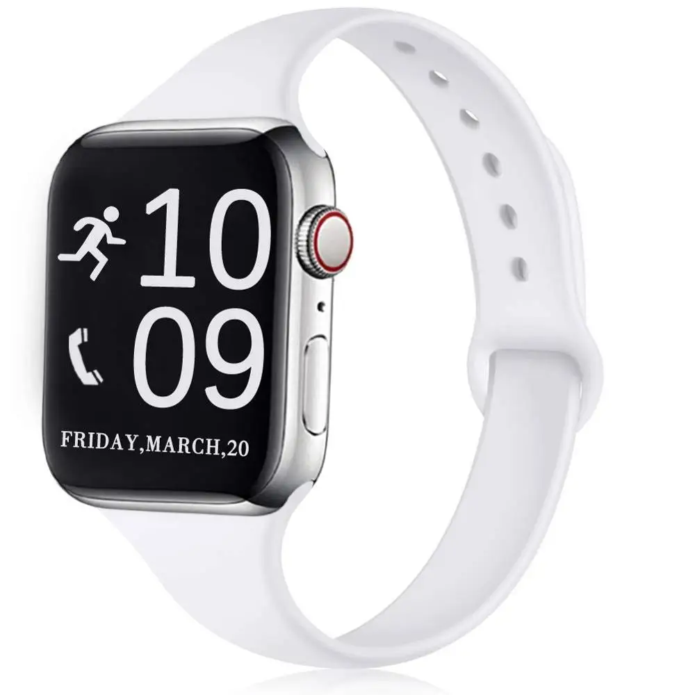 Youth Teenager Slim Silicone Apple Watch Band Compatible with iWatch Series 4 3 2 1