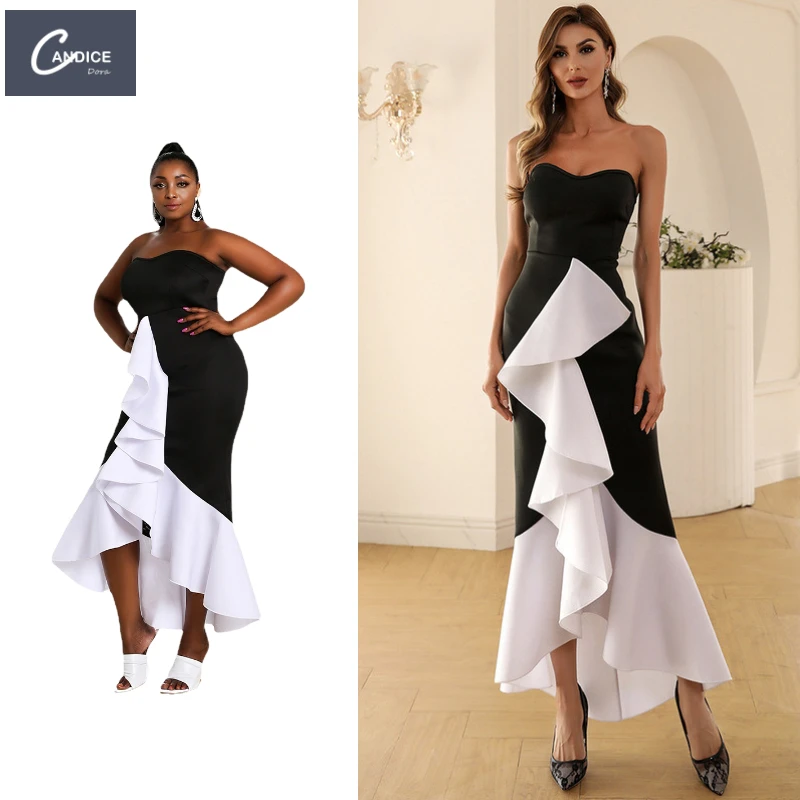 

Candice Haute couture 6XL 2021 sleeveless dinner party prom dresses plus size evening dresses for women