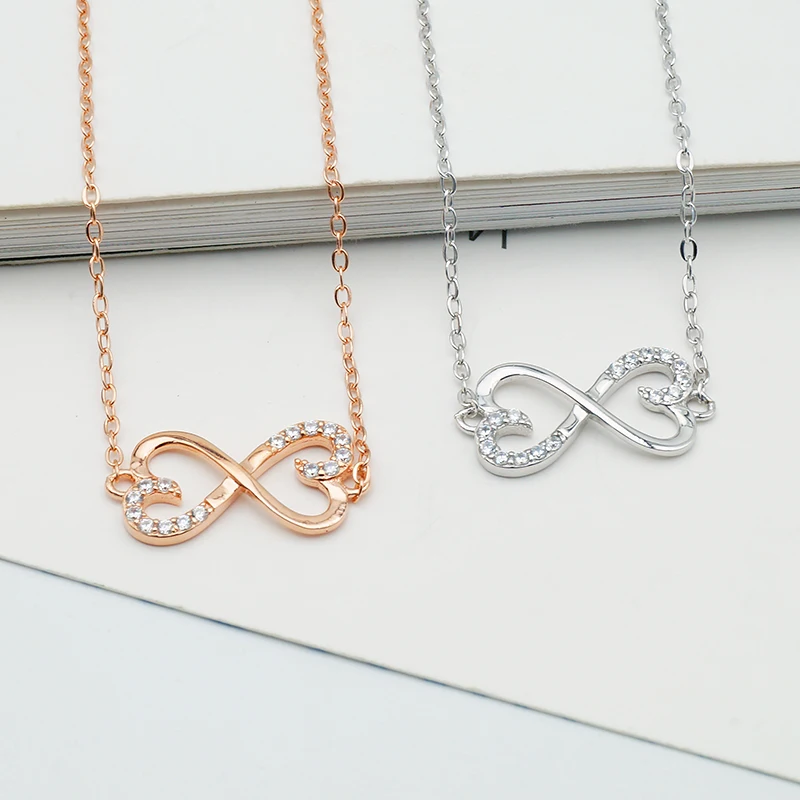

Wholesale Bowknot Shape 18K Gold Plated Necklaces For Gift 925 Sterling Silver Jewelry, Silver, rose gold, gold