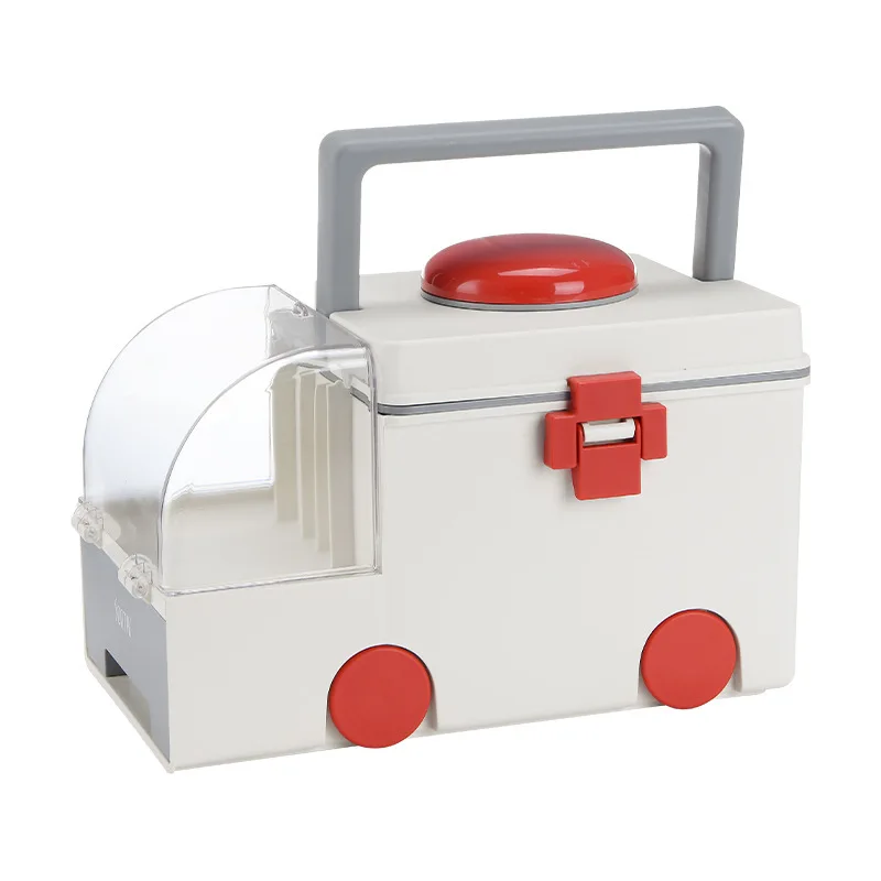 

Ambulance shape home medicine medical box portable large storage storage box large capacity plastic medicine box