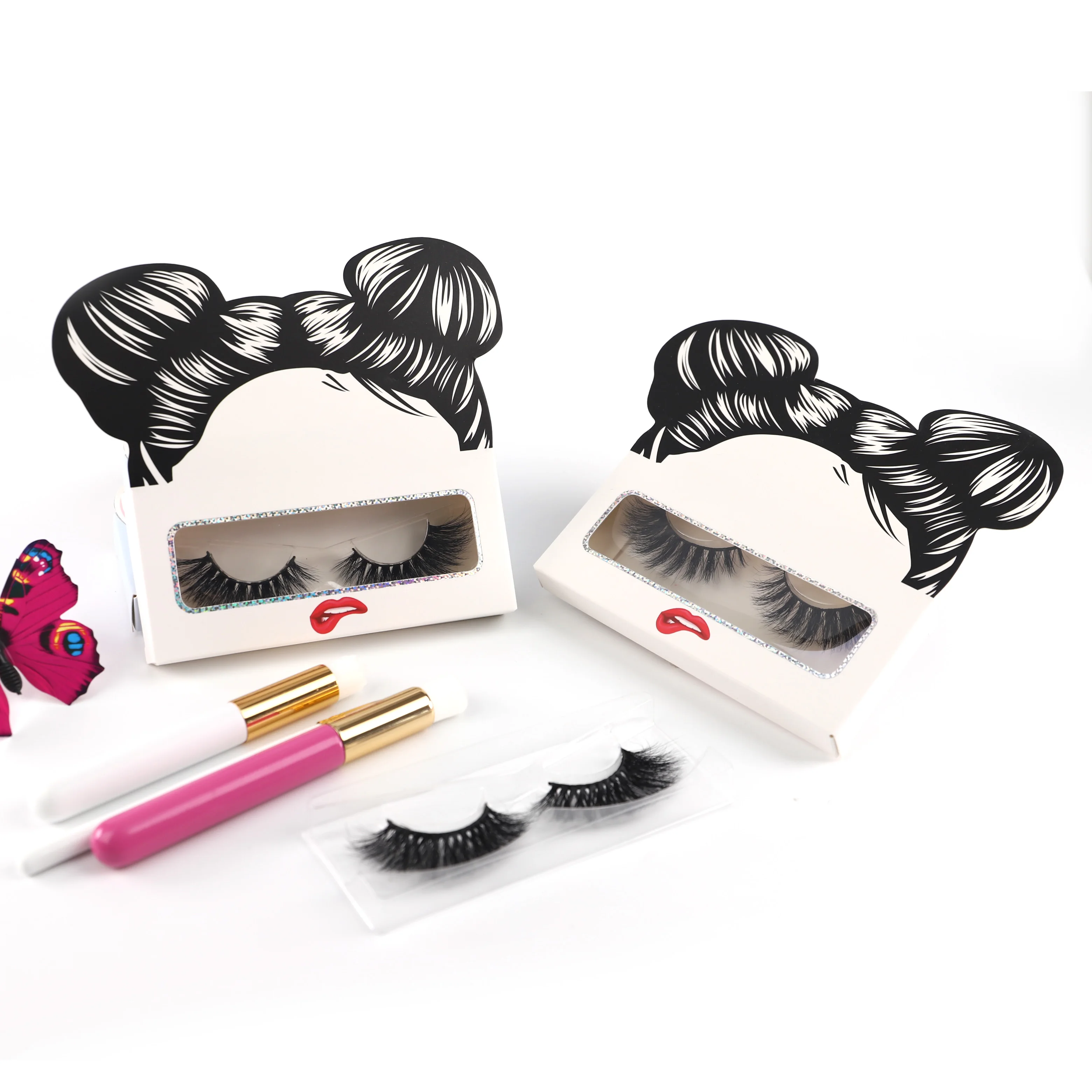 

2021 Professional factory custom logo box 3D lashes 25 mm real mink lashes