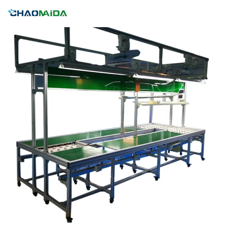 

industrial flexible hand push tooling board assembly line with ball table roller conveyor production line