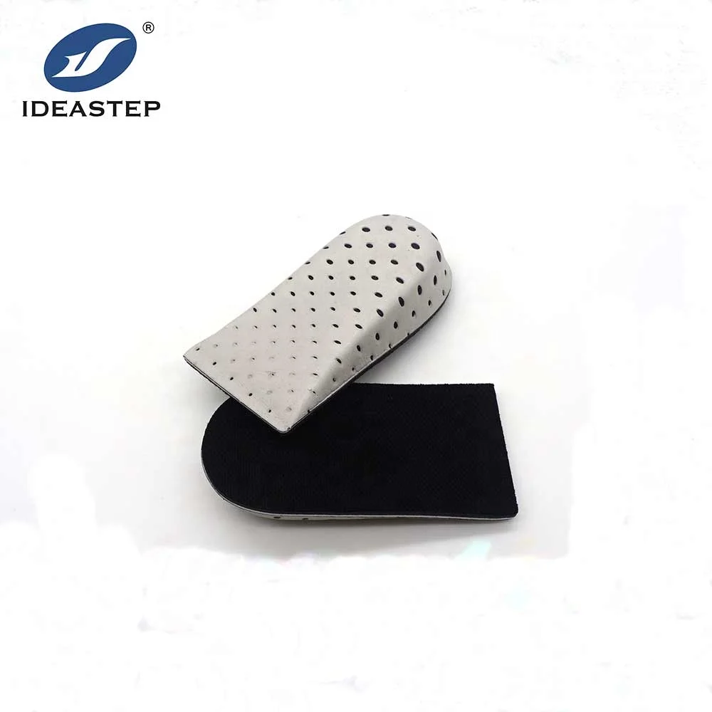 

Ideastep Durable Sponge-like EVA Cushioning Half Length Heel Lifts 2cm 3cm 4cm Invisible Height Increase Insoles For Shoes, Black and grey
