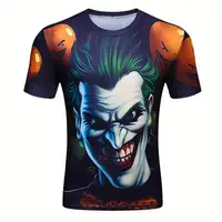 

Mens T Shirt Printed 3d T Shirt Funny Comics Character Joker with Poker 3d T-shirt Top Full Printing Customised Tshirt Printing