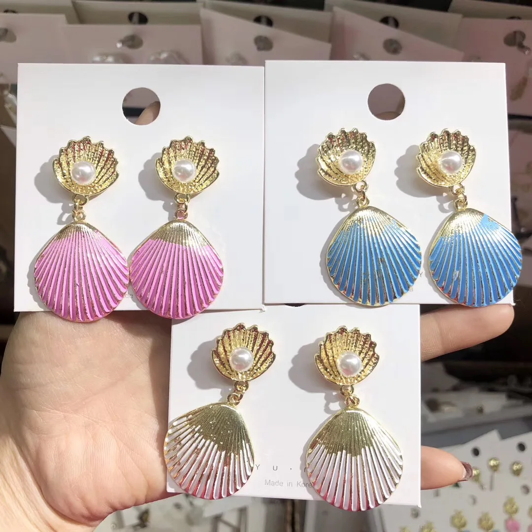 

new fashion earring jewelry nautical style summer beach conch earring sea shell earrings for women