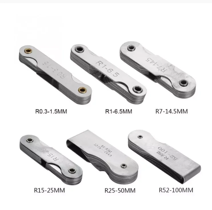 R1-6.5MM DEWIN Radius Fillet Gauge for External Internal Concave Convex Stainless Steel Measuring Tool