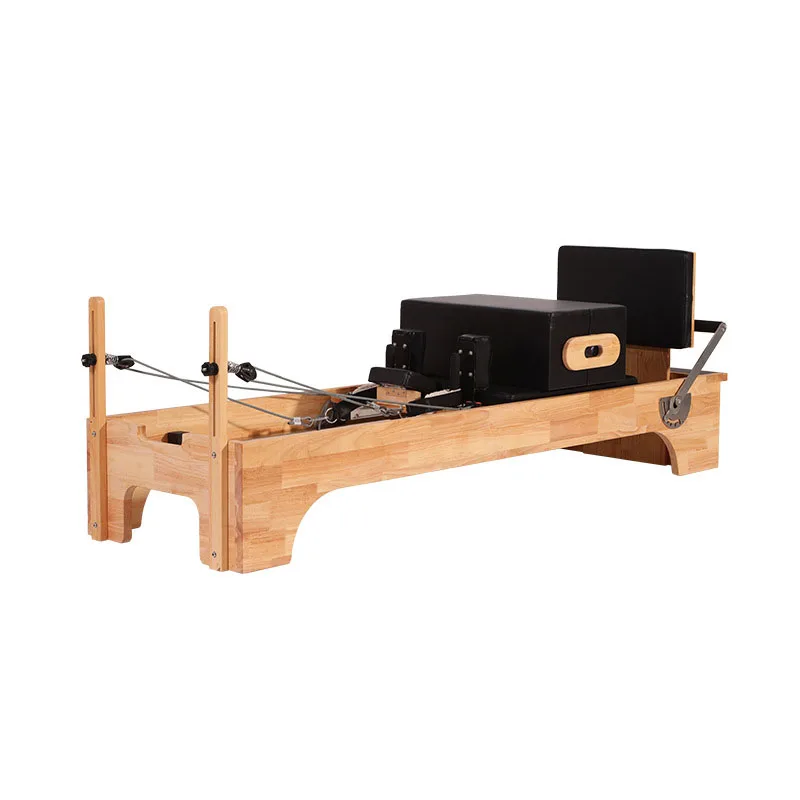 

IN STOCK DROP SHIPPING Pilates Reformer Solid Wood Flat Bed Yoga Studio Exercise Equipment, Customized color availabled