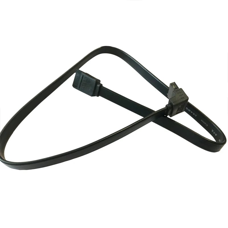 

50cm black 90 degree up angle sata 3.0 6Gbps male to straight Sata 3.0 cable