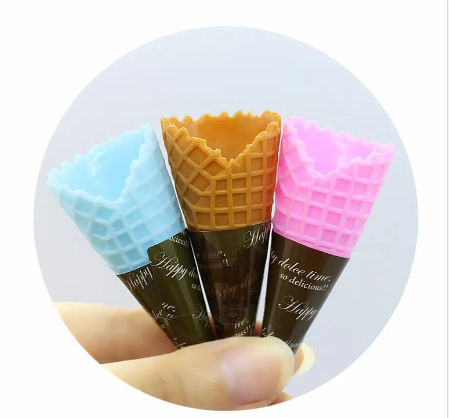 3D Simulation Ice Cream Cone Resin Cabochon Decoration Crafts Miniature Simulation Food DIY Embellishments for Scrapbooking