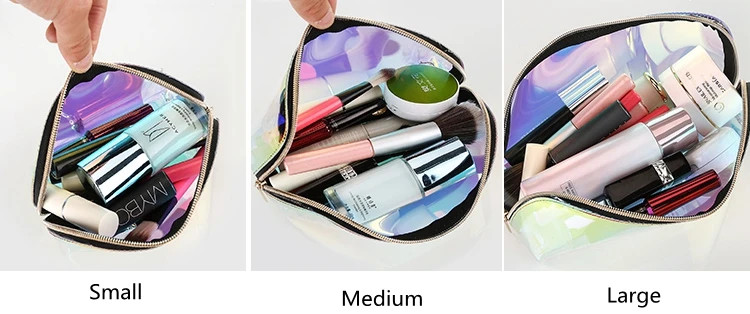 Laser transparent PVC cosmetic bag female portable large capacity ins fashion pvc zipper bag