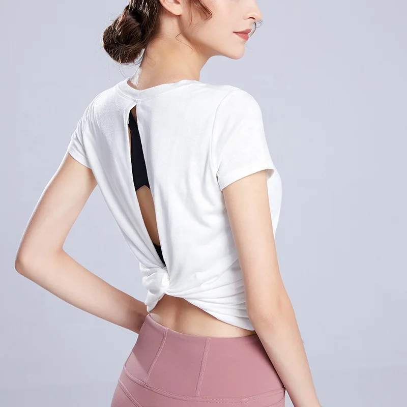 

Short sleeve sports T-shirt women running fitness quick-drying breathable yoga wear top